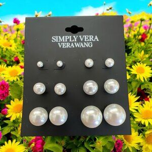 Simply Vera Vera Wang Graduated Faux Pearl Post Back Earring Set-NWT